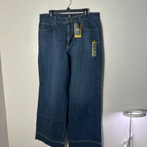 NWT New Lee Womens Jeans Pants Blue 18 M Trouser High Rise Inner Stregth Plus